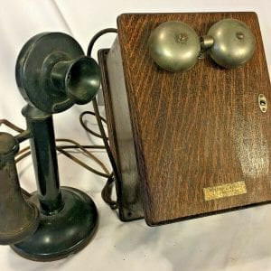 Western Electric 329 Candlestick Telephone with Oak Bell Box Museum Quality!
