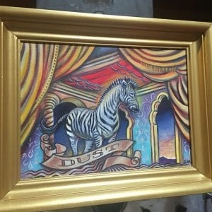 "Dust" Original Painting By Sylvia Massy Signed Zebra Acrylic