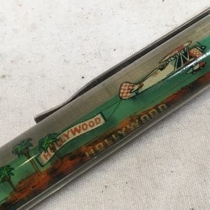 Floaty Souvenir Pen "Hollywood" Collectable Tourist Vintage Animated Ball-Point