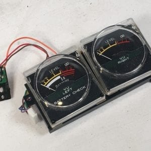 Vintage Pair of 8-8-0 Audio VU Meters Round Battery Indicator