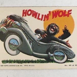 Odd Rods Weird Wheels "Howlin' Wolf" Trading Card 1980 Vintage Topps Chewing Gum Sticker