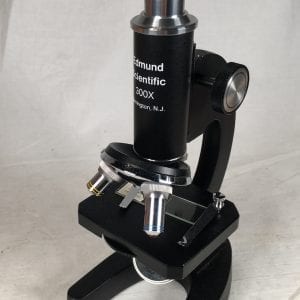 Edmund Scientific Microscope in Wooden Case 300X Magnification Heavy Duty Cast