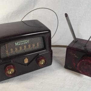 Mallory Model 88 Tube UHF VHF Converter TV Antenna Channel King Marjo Rabbit Ears Vintage Catalin Set