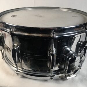 Slingerland 10-Lug Snare 6.5"x14" Gene Krupa Deep Chrome Over Brass 1970s Heavy Vintage Big Drum