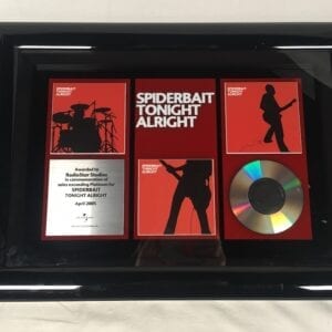 Spiderbait "Tonight Alright" Universal Platinum CD ARIA Sales Award "Black Betty" Aussie Best RARE!!! RadioStar 2005