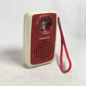 Soundesign Model 1177 Transistor AM Radio Hong Kong Vintage Pocket White Red Trim