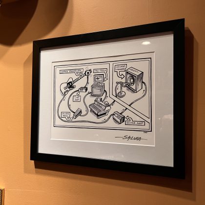 “Guitar Sustainer” Signed and Framed Poster by Sylvia Massy – Recording Unhinged